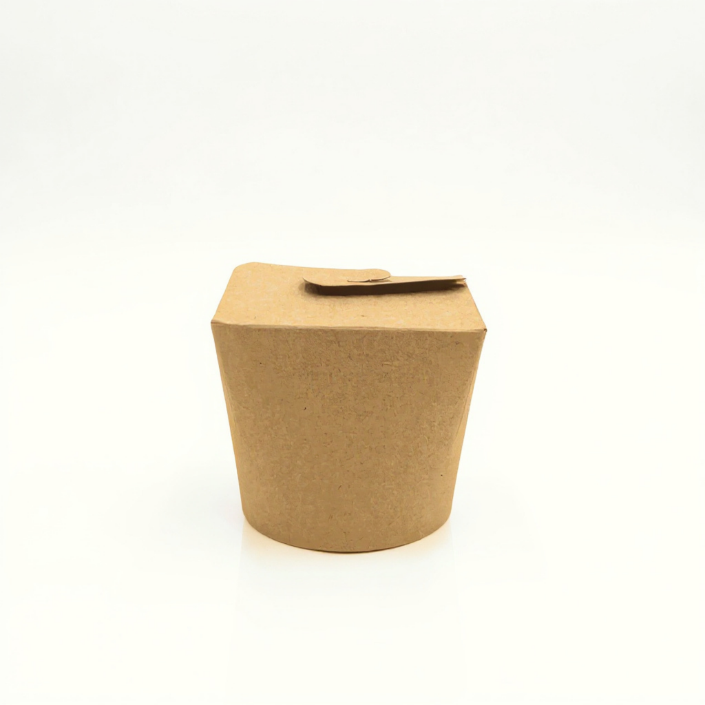 Stapelbare To-go Becher aus braunem Kraftpapier für Take-away und Lieferservice