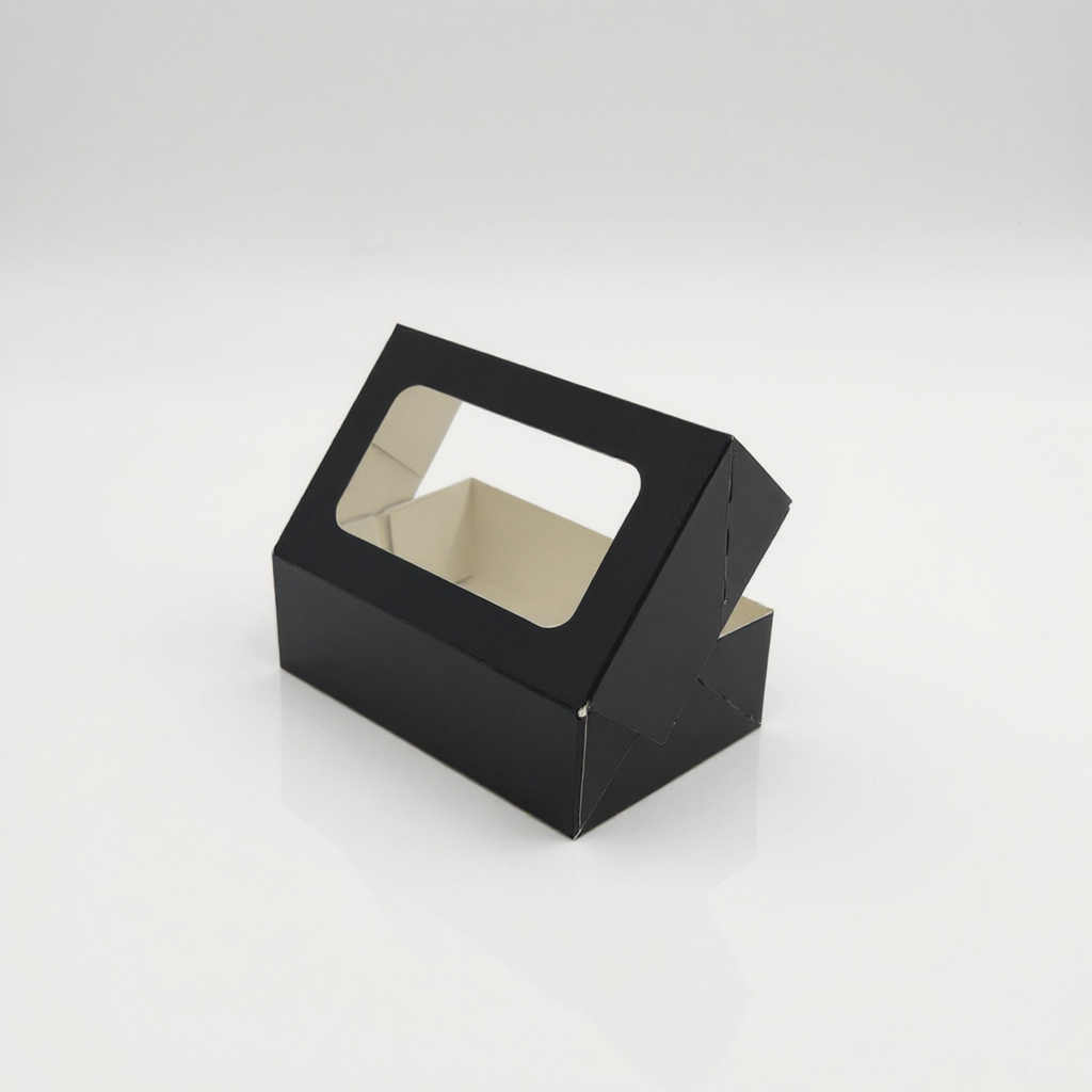 Take-away Foodbox 160 x 100 x 50 mm, transparente Fensterfront im Detail